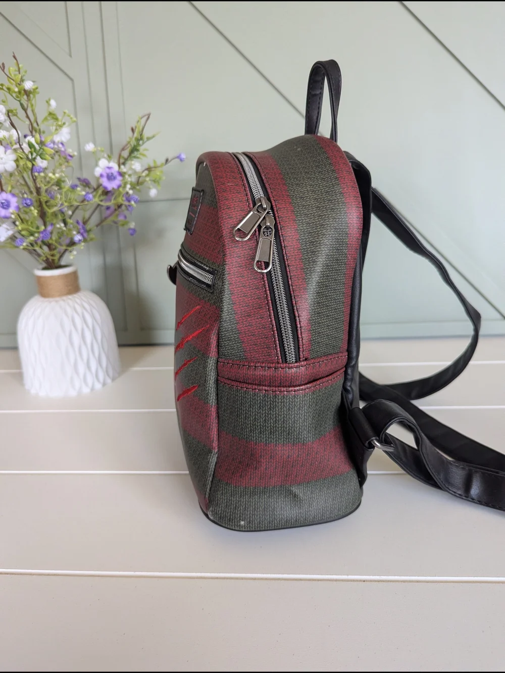 Loungefly A Nightmare On Elm Street Freddy Glove Stripe Mini Backpack